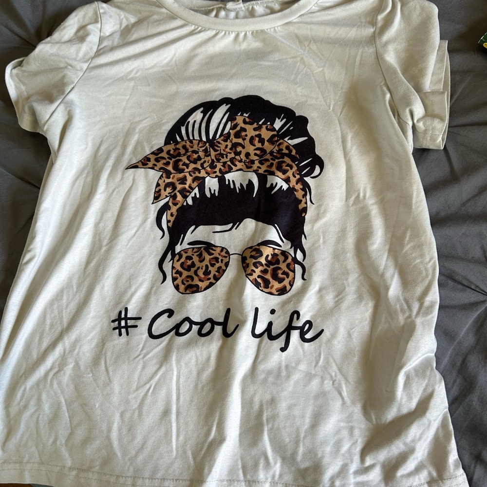 SHEIN Cream Cool Life Graphic Tee
